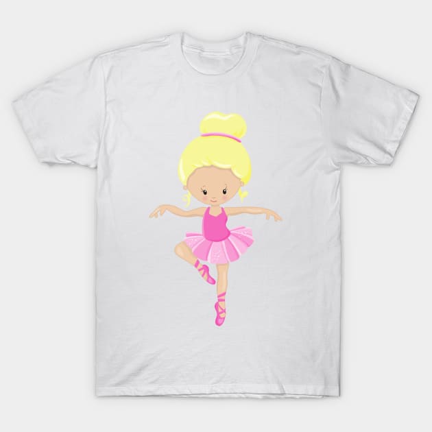 Ballerina, Ballet Girl, Ballet Dance, Blonde Hair T-Shirt by Jelena Dunčević